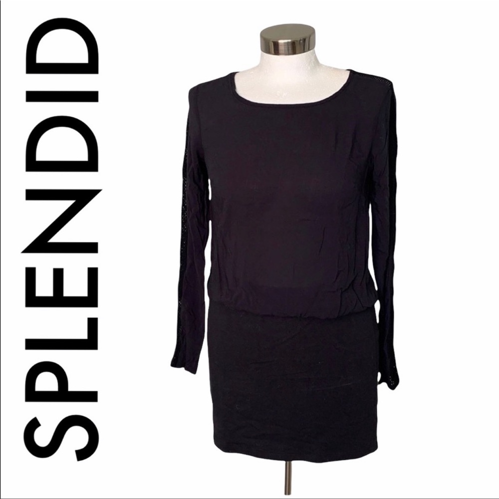 Splendid stretch long sleeve mini dress